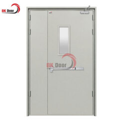 Cửa thép chống cháy 2 cánh lệch ô kính BKD2-011