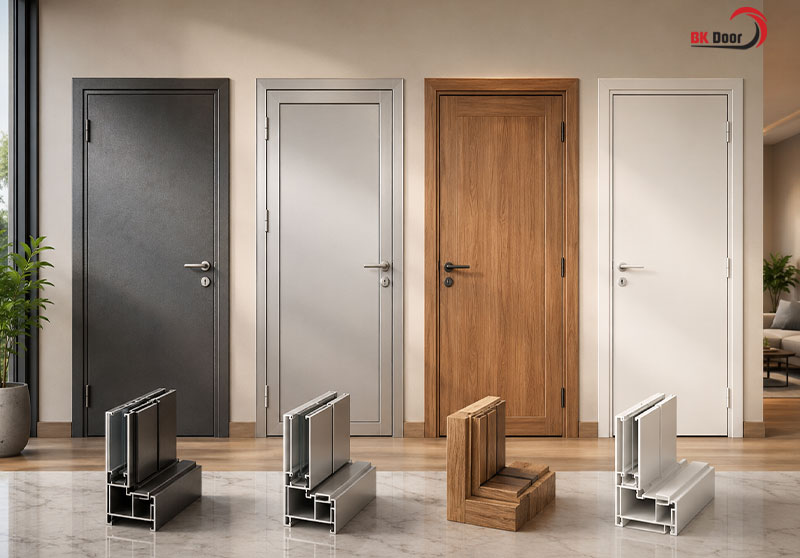 Chất liệu khung làm cửa cách âm ảnh hưởng trực tiếp tới giá thành cửa