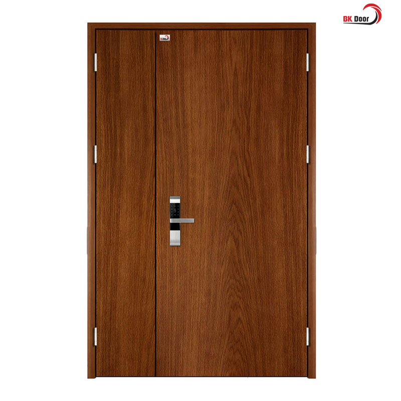 Cửa thép vân gỗ 2 cách lệch - BK Door - Ảnh 2